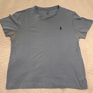 Polo Ralph Lauren Light Blue Crew Tee with Logo Print